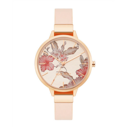 NINEWEST Floral Dial Strap Watch