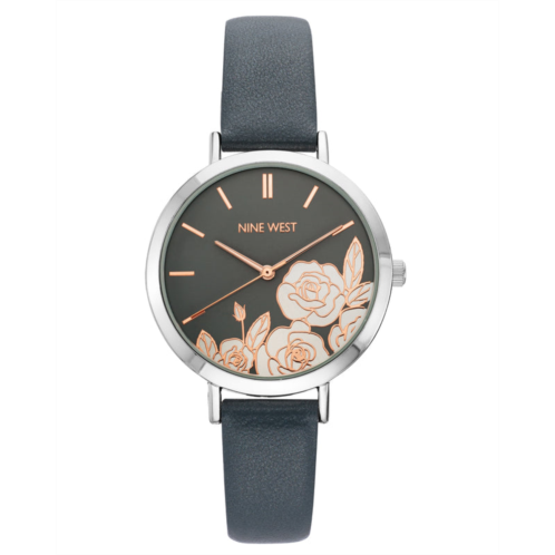 NINEWEST Floral Dial Smooth Strap Watch