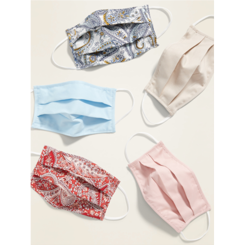 Oldnavy Variety 5-Pack of Triple-Layer Cloth Pleated Face Masks for Adults Hot Deal