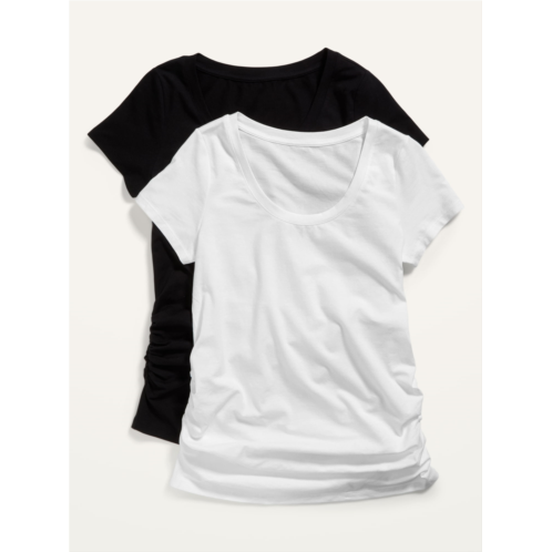 Oldnavy Maternity Scoop-Neck Side-Shirred T-Shirt 2-Pack Hot Deal