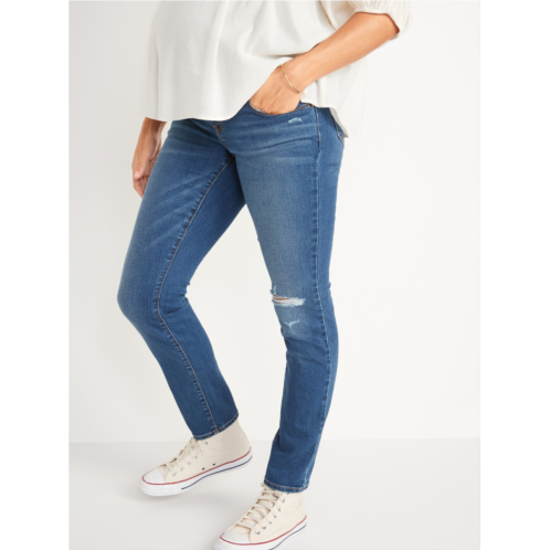 Oldnavy Maternity Front-Low Panel Distressed Skinny Jeans