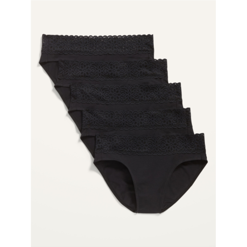 Oldnavy Supima® Cotton-Blend Lace-Trim Bikini Underwear 5-Pack