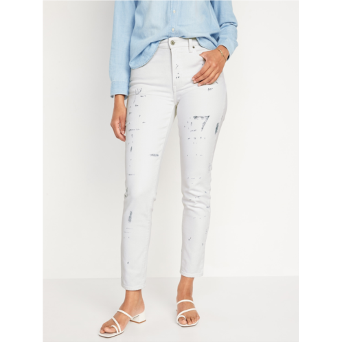 Oldnavy High-Waisted OG Straight Paint-Splatter Ankle Jeans