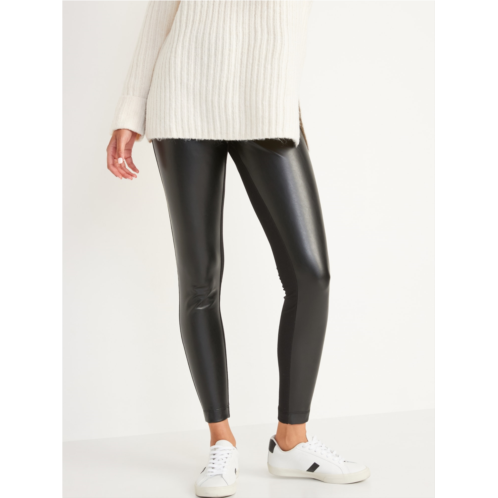 Oldnavy High-Waisted Faux-Leather Front-Panel Leggings