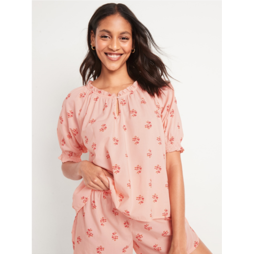 Oldnavy Puff-Sleeve Floral Swing Pajama Top