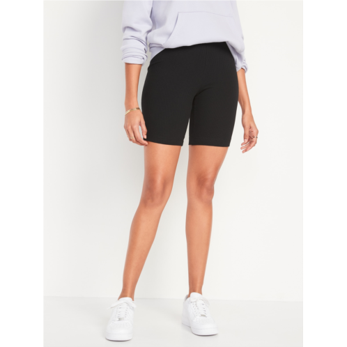 Oldnavy Extra High-Waisted Rib-Knit Biker Shorts for Women -- 8-inch inseam