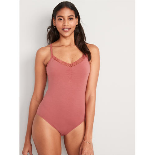 Oldnavy Lace-Trimmed Supima Cotton-Blend Cheeky Bodysuit