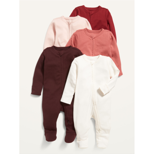 Oldnavy Unisex 2-Way-Zip Sleep & Play Footed One-Piece 5-Pack for Baby