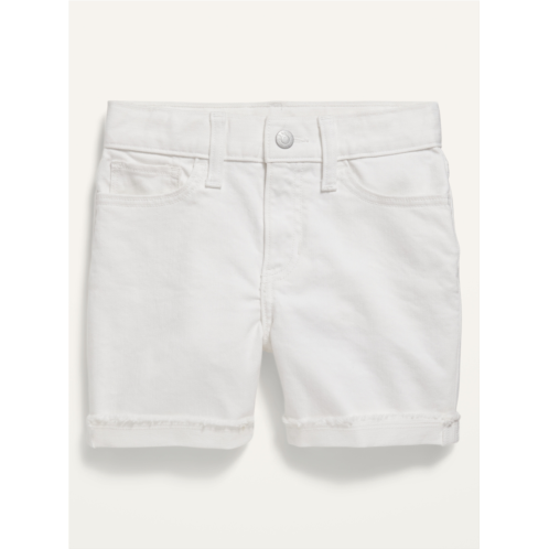Oldnavy High-Waisted Roll-Cuffed White Cut-Off Jean Shorts for Girls
