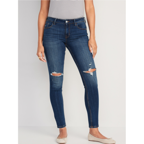 Oldnavy Mid-Rise Rockstar Super-Skinny Distressed Jeans for Women Hot Deal
