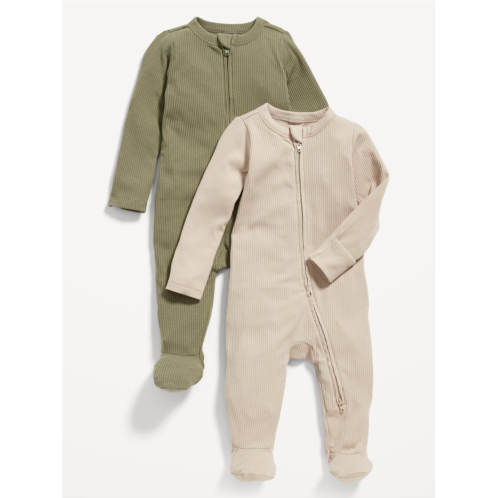 Oldnavy Sleep & Play 2-Way-Zip Footed One-Piece 2-Pack for Baby