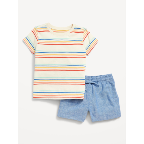 Oldnavy Printed Crew-Neck T-Shirt & Pull-On Shorts for Toddler Girls