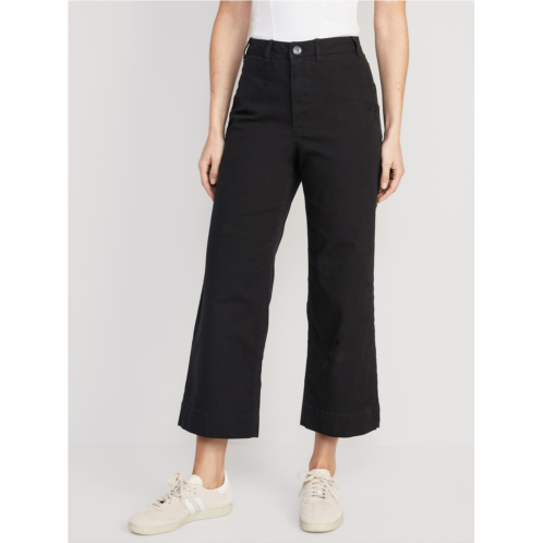 Oldnavy High-Waisted Crop Chino Wide-Leg Pants Hot Deal