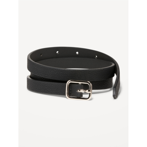 Oldnavy Slim Faux Textured-Leather Belt for Women (0.75-inch) Hot Deal