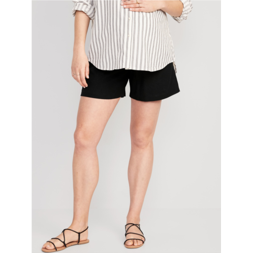 Oldnavy Maternity Full-Panel Linen-Blend Tailored Shorts -- 6-inch inseam