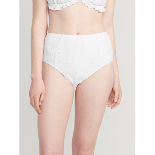 Oldnavy High-Waisted Eyelet Bikini Swim Bottoms