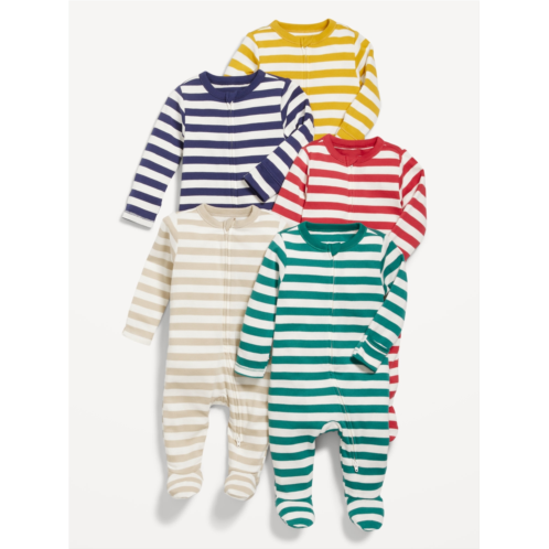 Oldnavy Sleep & Play 2-Way-Zip Footed One-Piece 5-Pack for Baby
