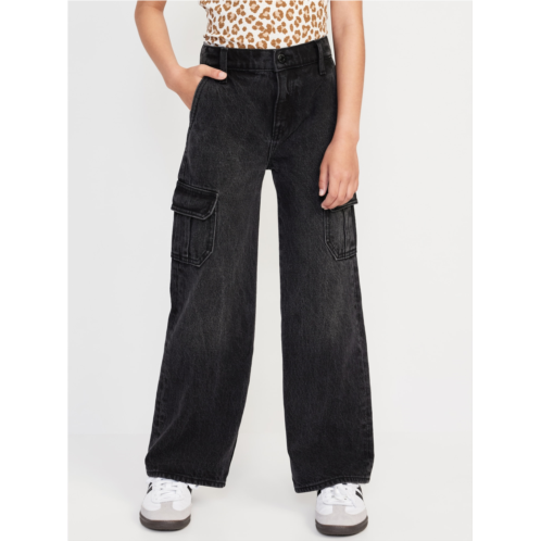 Oldnavy High-Waisted Baggy Wide-Leg Cargo Jeans for Girls Hot Deal