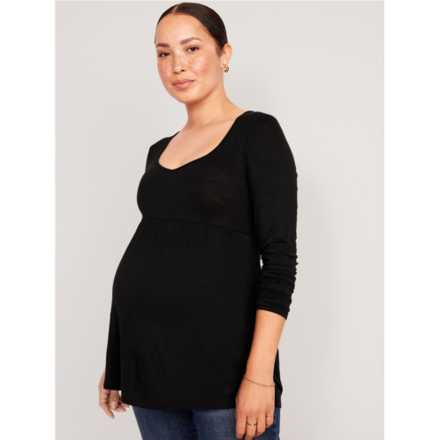 Oldnavy Maternity Long-Sleeve Slub-Knit Peplum Top