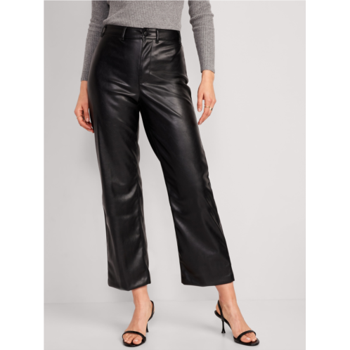 Oldnavy High-Waisted Faux-Leather Cropped Wide-Leg Pants