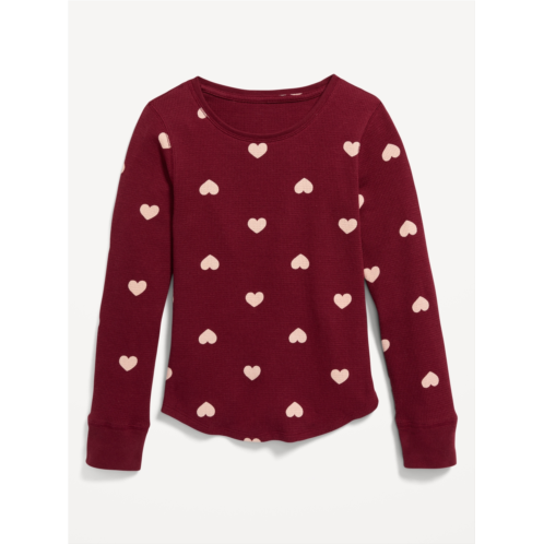 Oldnavy Long-Sleeve Printed Thermal-Knit T-Shirt for Girls