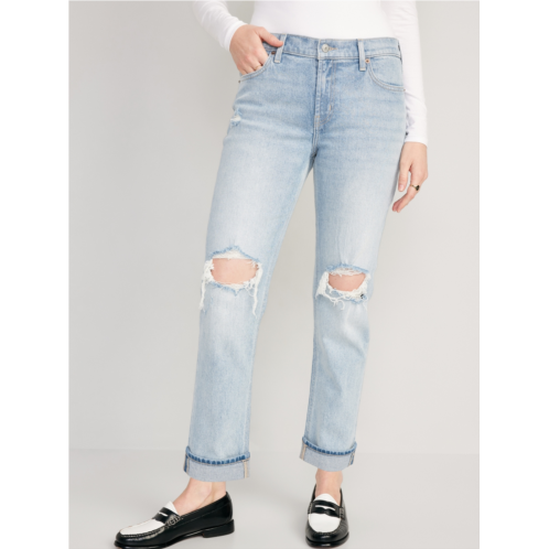 Oldnavy Mid-Rise Button-Fly Boyfriend Straight Jeans