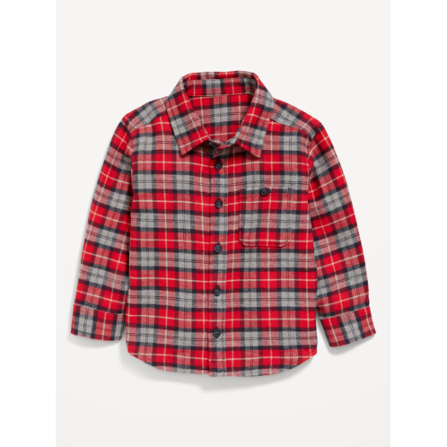 Oldnavy Cozy Long-Sleeve Plaid Pocket Shirt for Toddler Boys