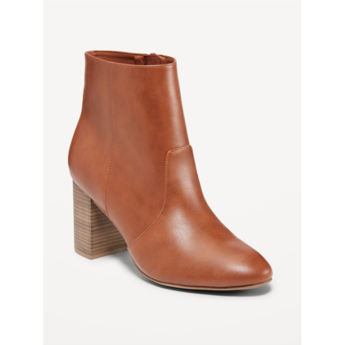 Oldnavy Faux Leather Block Heel Ankle Boots