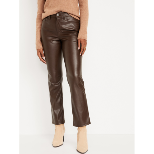 Oldnavy High-Waisted Faux-Leather Boot-Cut Ankle Pants