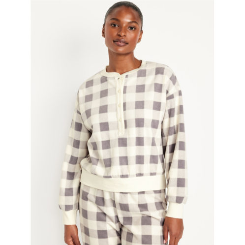 Oldnavy Micro Fleece Henley Pajama Sweatshirt