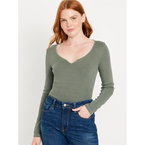 Oldnavy Fitted Long-Sleeve Rib-Knit T-Shirt