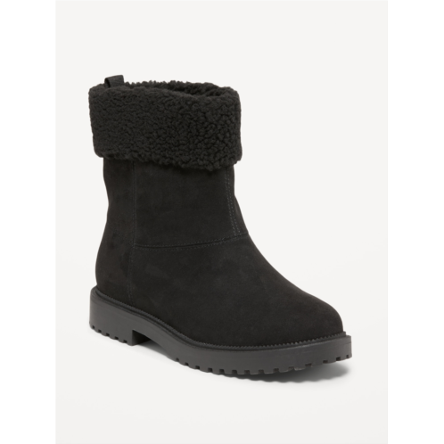 Oldnavy Faux-Suede Sherpa-Cuff Boots for Girls