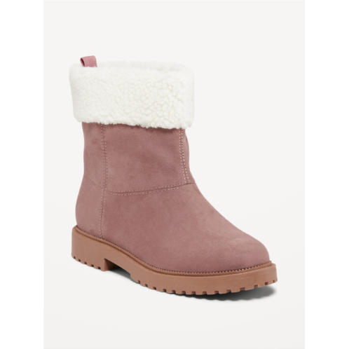 Oldnavy Faux-Suede Sherpa-Cuff Boots for Girls
