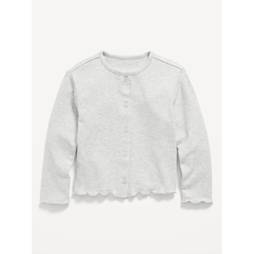 Oldnavy Button-Front Lettuce-Edge Cardigan Sweater for Toddler Girls