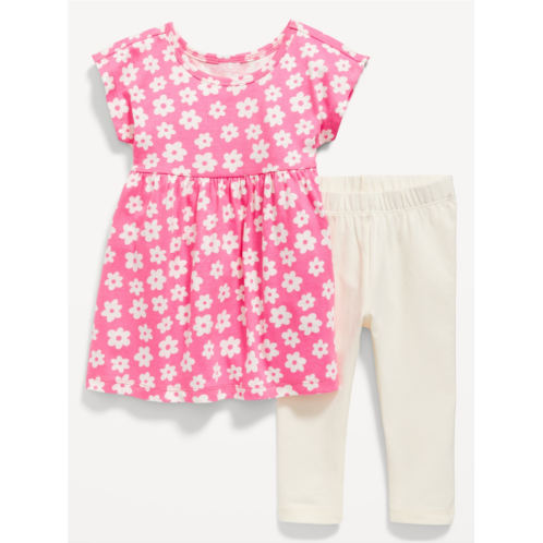 Oldnavy Short-Sleeve Dress & Leggings Set for Baby Hot Deal