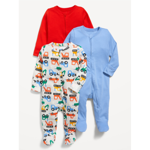 Oldnavy 2-Way-Zip Sleep & Play Footed One-Piece 3-Pack for Baby