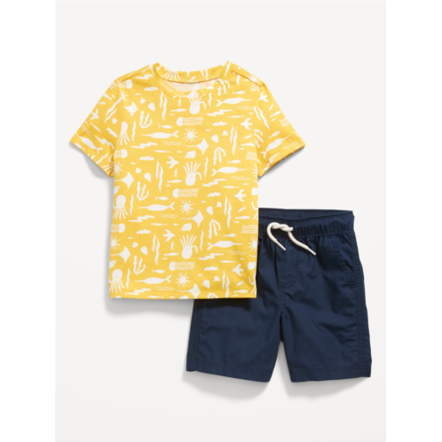 Oldnavy Printed Crew-Neck T-Shirt and Shorts Set for Toddler Boys Hot Deal