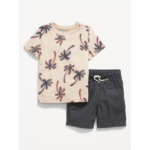 Oldnavy Printed Crew-Neck T-Shirt and Shorts Set for Toddler Boys