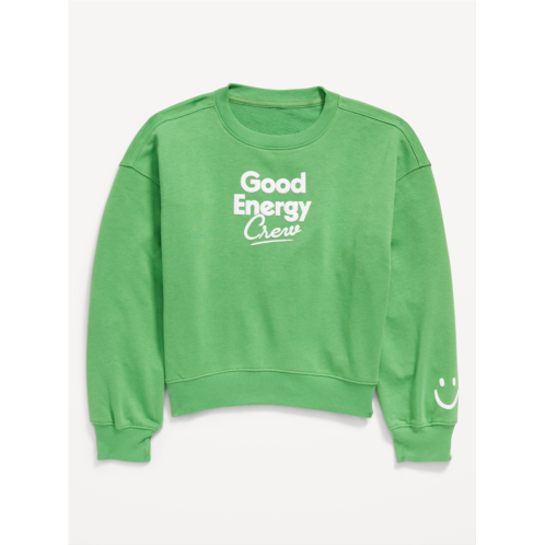 Oldnavy Slouchy Crew-Neck Graphic Sweatshirt for Girls