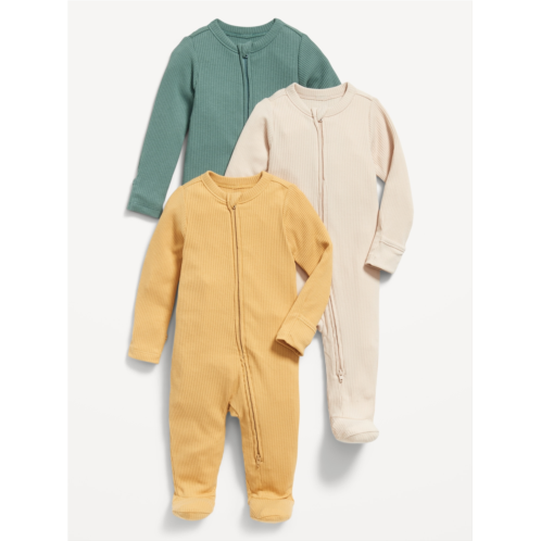 OldNavy Unisex 2-Way-Zip Sleep & Play Footed One-Piece 3-Pack for Baby
