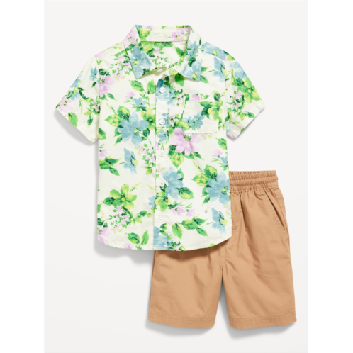Oldnavy Printed Short-Sleeve Pocket Shirt and Shorts Set for Toddler Boys
