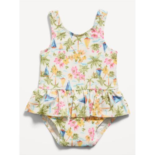 Oldnavy Printed Ruffled One-Piece Swimsuit for Baby