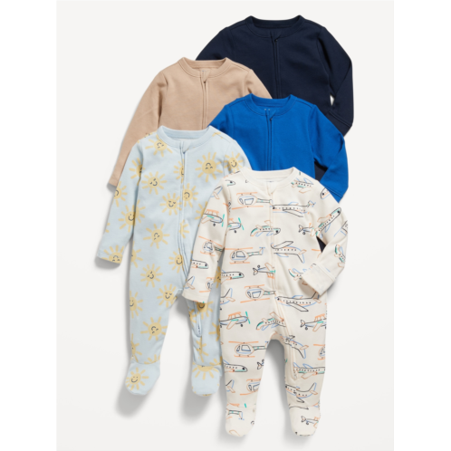 Oldnavy 2-Way-Zip Sleep & Play Footed One-Piece 5-Pack for Baby