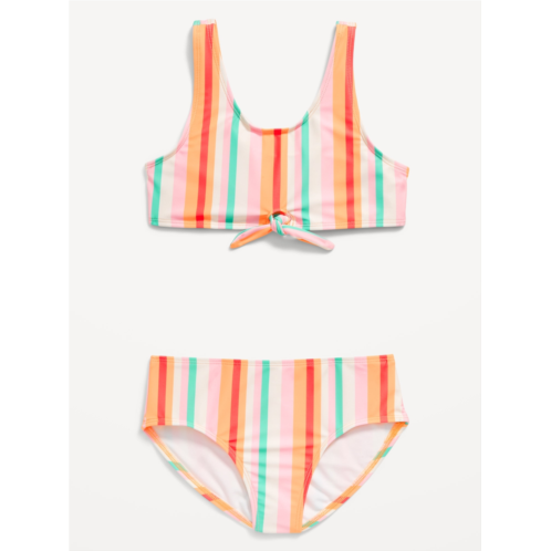 Oldnavy Printed Tie-Front Bikini Swim Set for Girls Hot Deal