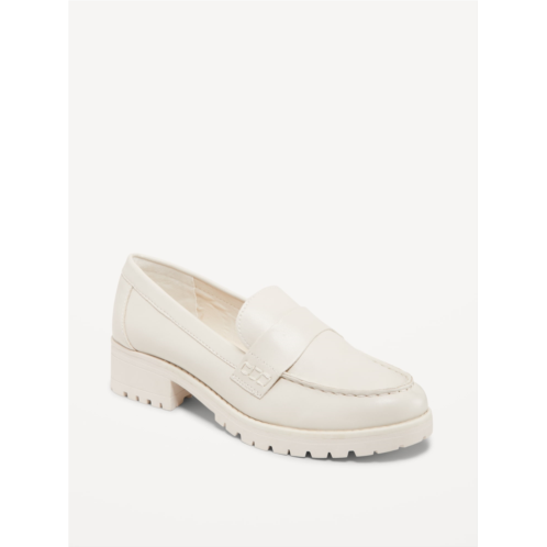 Oldnavy Faux-Leather Chunky Heel Loafers