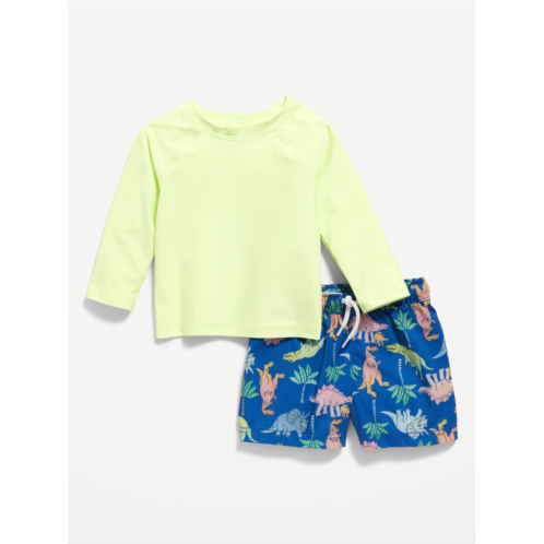 Oldnavy Graphic Rashguard Swim Top and Trunks for Baby