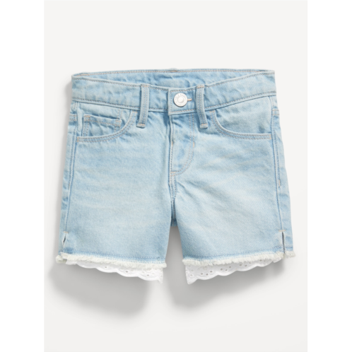 Oldnavy High-Waisted Exposed Lace-Pocket Jean Shorts for Toddler Girls