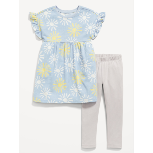 Oldnavy Flutter-Sleeve Dress & Leggings Set for Toddler Girls
