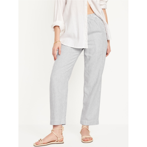 Oldnavy High-Waisted Linen-Blend Straight Pants