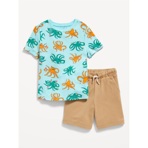 Oldnavy T-Shirt and Pull-On Shorts Set for Toddler Boys